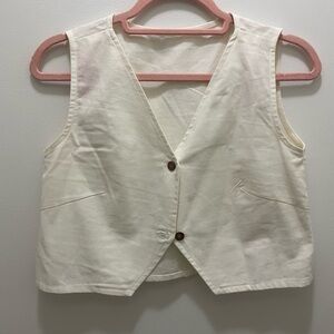 Cream Button-Up Vest